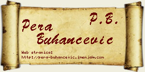 Pera Buhančević vizit kartica